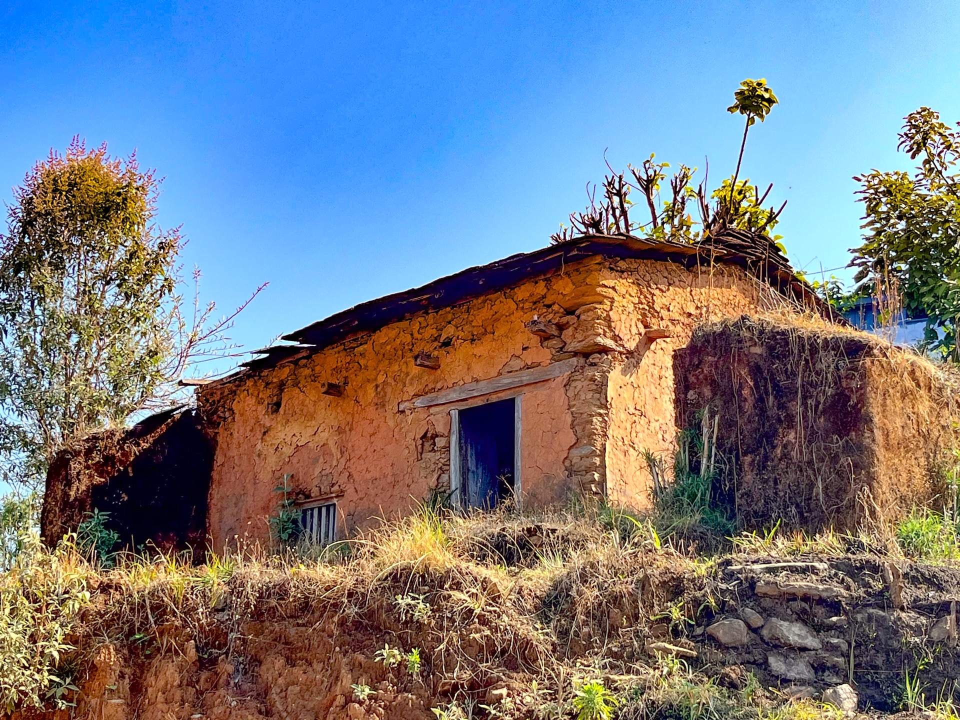 Schulkinder sitzen zu einer Feierlichkeit des Nepalschulprojektes auf dem Schulhof.
